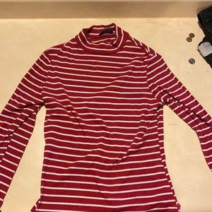 SHEIN stripped mock neck shirt